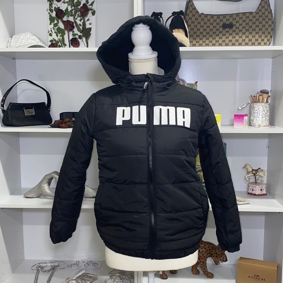 Kids Puma Puffer Black Jacket - Picture 1 of 4